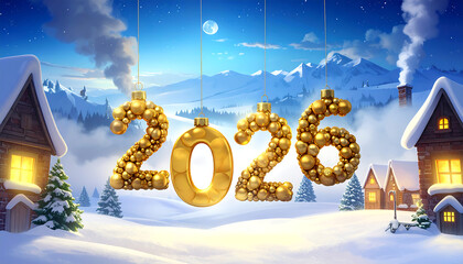 Golden 2026 New Year Celebration.