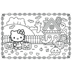Spooky halloween coloring book pages for children featuring classic monsters and fun halloween elements