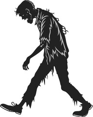 Fototapeta premium Zombie Silhouette – Realistic Vector Illustration, Walking Pose, Isolated on Transparent Background