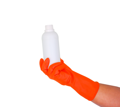 hand holding a white bottle