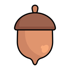 Autumn Acorn Linear Festival Illustration