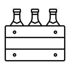 Oktoberfest Beer Basket Linear Illustration