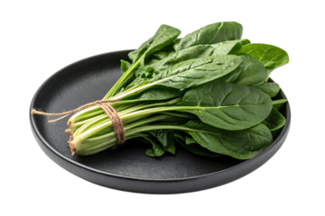 spinach with black ceramic plate design