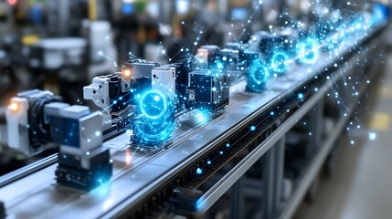 Automated production line with digital overlays