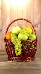 Wicker basket overflowing with assorted fruits (1)