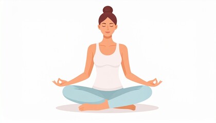Woman Meditating in Lotus Pose Mindfulness and Inner Peace