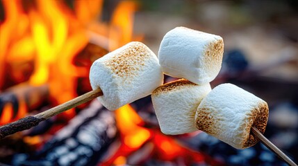 Toasted marshmallows over a campfire (1)