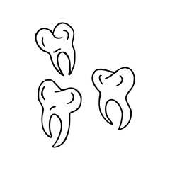 simple line art of teeth