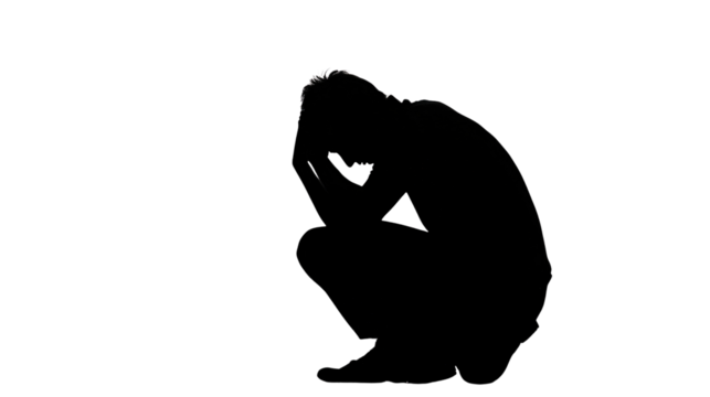 silhouette of pregnant man