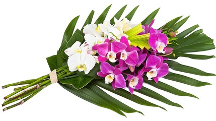 beautiful orchid flowers on isolated white background 