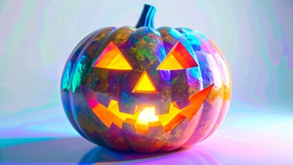 Obraz premium ハロウィンのかぼちゃ 背景素材 16:9サイズ AI生成素材