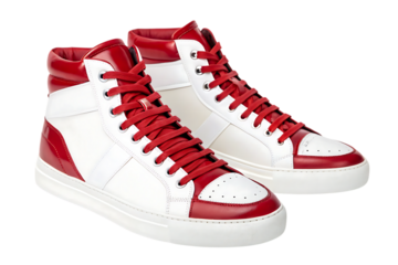 High top sneakers red accents style