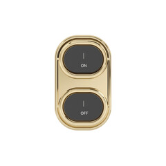 Fototapeta premium Golden switch panel showcasing elegant simplistic design with isolated transparent layer