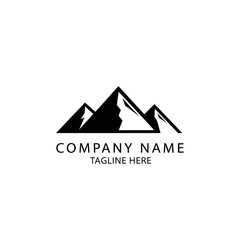 Mountain logo design with overlapping lines forming peaks, with space for company name and tagline.
