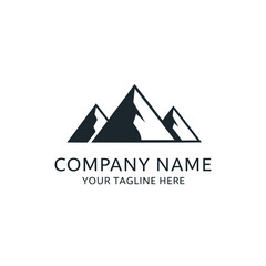Mountain logo design with overlapping lines forming peaks, with space for company name and tagline.