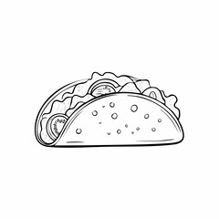 Taco hand drawn outline doodle icon. Traditional mexican fast food - taco vector sketch illustration for print, web, mobile and infographics isolated on white background.
