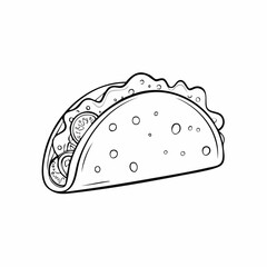 Taco hand drawn outline doodle icon. Traditional mexican fast food - taco vector sketch illustration for print, web, mobile and infographics isolated on white background.