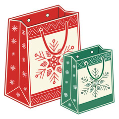 christmas card with gift box