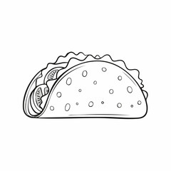 Taco hand drawn outline doodle icon. Traditional mexican fast food - taco vector sketch illustration for print, web, mobile and infographics isolated on white background.