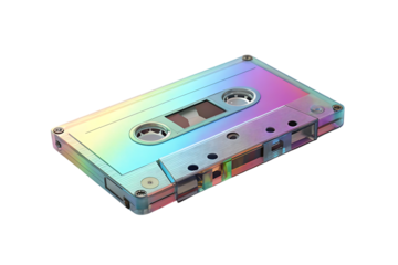 Iridescent cassette tape vintage vibes