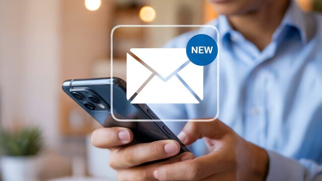 Receiving a new message on a smartphone instantly connecting you to important communications and opportunities in a modern digital world