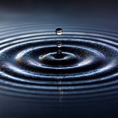 Ripple Effect of a Water Drop Creating Circular Patterns in Liquid