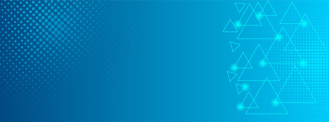 Futuristic Blue Tech Triangle Network Background | Digital Abstract Halftone Pattern for AI, Cyber Technology, Innovation, UI, Poster, Flyer, Banner, Template, and Modern Design