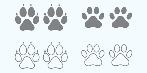 Pet paw . footprints Pet paw, Heart with pet paw print dog cat icon.  footprints Pet paw, Heart with pet paw, print dog cat icon, vector illustration. © Hike Studio 444