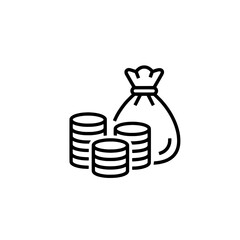 Money bag and coins icon template sat_Page 25