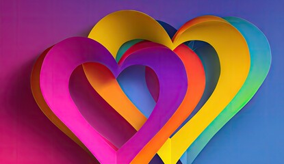 Vibrant Paper Hearts Intertwined Abstract Background Symbolizing Love.