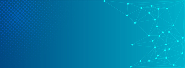 Futuristic Blue Tech Network Background | Digital AI Data Connection Design with Gradient and Halftone Dots for Technology Poster, Banner, Template, and Graphic