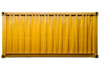 Cargo container Yellow. isolated on transparent or white background