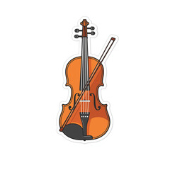 Fototapeta premium Illustration of a violin with a bow, musical instrument.