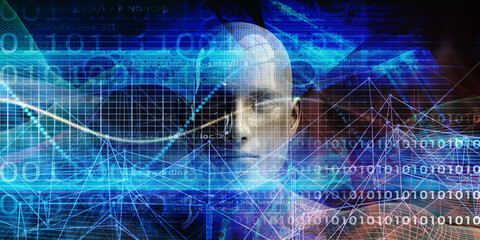 Modern Robotics in a Futuristic Technology Background Design