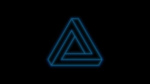 Penrose triangle glowing line animation