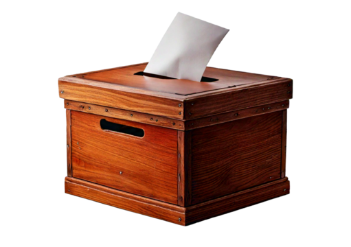 Ballot box casting vote election isolated on transparent or white background