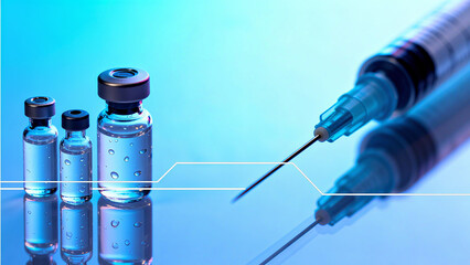 Syringes and medication bottles represent medical injections and medication use, suitable for scenarios such as medical science popularization and drug promotion.
