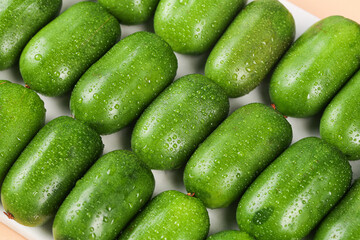 Fresh Mini Kiwi Berries with Water Drops - Small Green Fruit Display