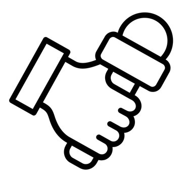 interview microphone news hand icon line
