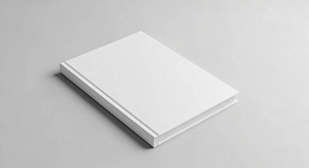 Blank White Hardcover Book Mockup on Grey Surface
