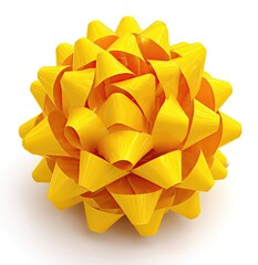 Bright yellow, spherical bow, tightly wound