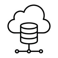 Cloud Database Icon - Cloud Computing Services Vector
