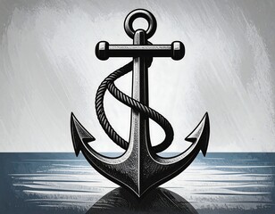 Detailed anchor graphic on textured background