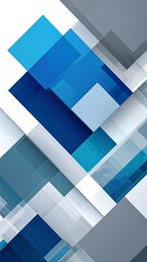 Abstract geometric pattern of overlapping squares and rectangles in shades of blue, gray, and white