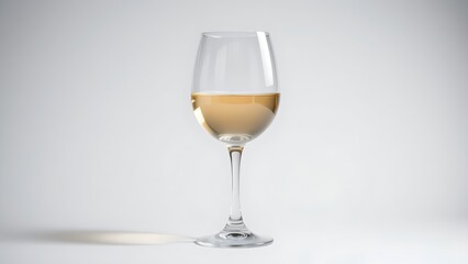 Fototapeta premium Elegant white wine glass with delicate reflections, showcased in a minimalist composition.