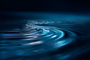 Fototapeta premium Abstract Cerulean Ripple Waves And Echoes Serene Ocean-Inspired Pattern Design For Peaceful Meditation And Relaxation
