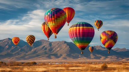 Sunrise Flight: Hot Air Balloons Taking Off at Fiesta Park 