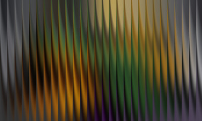 Abstract wavy vertical lines with metallic green and gold gradient
