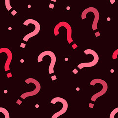 Question Mark Seamless Pattern on Dark Background