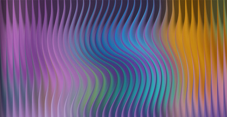 Abstract wavy vertical lines with colorful gradient background